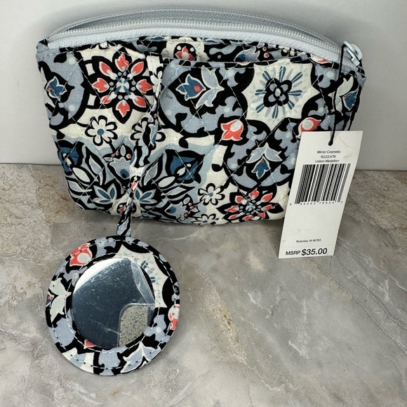 Vera Bradley Mirror Cosmetic Bag Lisbon Medallion - Picture 4 of 8